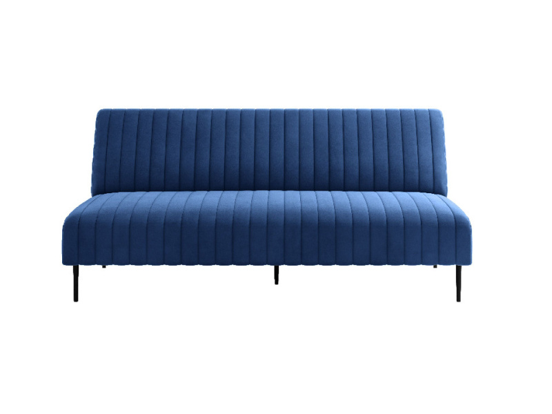 Баккара диван-кровать трехместный прямой без подлокотников, бархат синий 29
