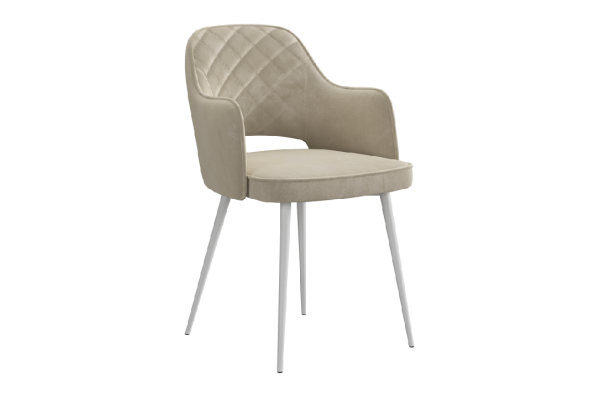 Стул Оксфорд Т1 пломбир (велюр)/белый