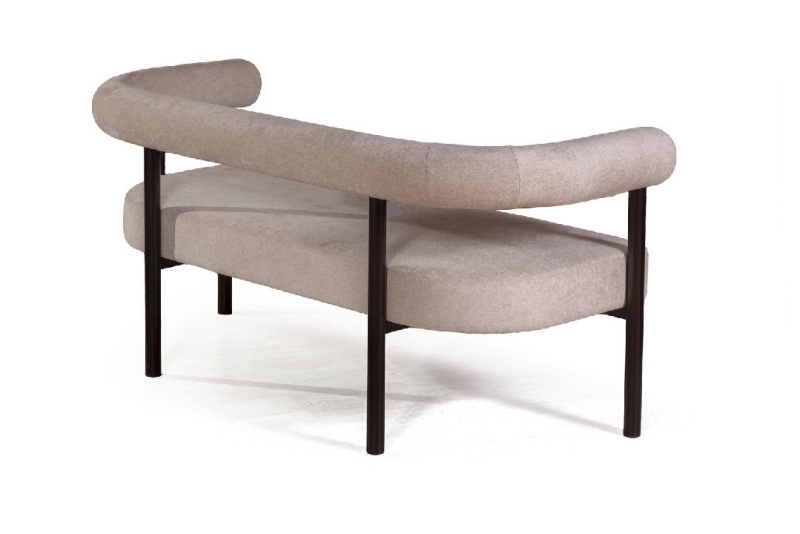 Диван Бигги, шенилл Puffy beige / опоры черные