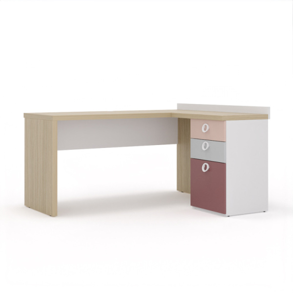 Стол прямой с угловым модулем 1600 SMARTY PINK