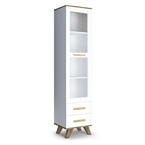 Шкаф-витрина 450 Вега Скандинавия «белый глянец»