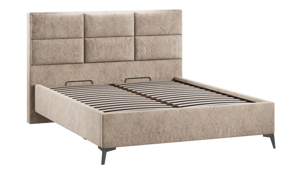 Кровать с ПМ «Делана»  (с подъемным механизмом) Микровелюр Wellmart Dark Beige