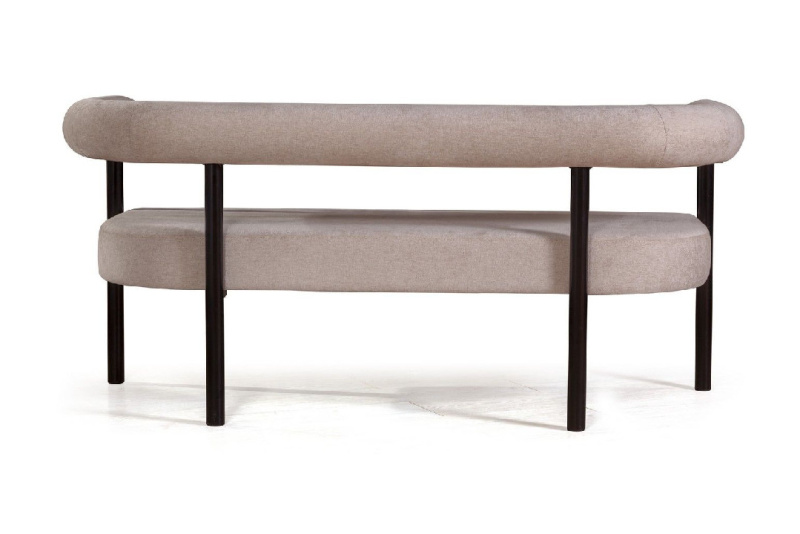 Диван Бигги, шенилл Puffy beige / опоры черные