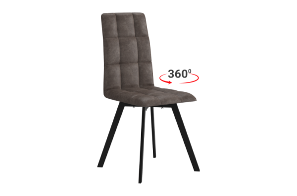 Стул Турин Т2П темно-серый (экокожа)/черный