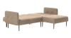 Монако диван-кровать с шезлонгом, с подлокотниками, бархат бежевый 5
