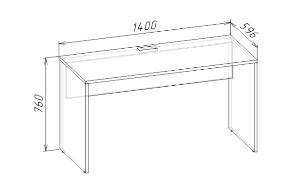 Стол прямой с угловым модулем 1400 GRETA