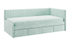 Кровать с ящиками Твикс (Тахта) 90х200 см мята (велюр)