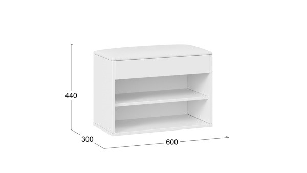 Тумба для обуви «Лайт» Тип 1 Белый глянец