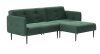 Монако диван-кровать с шезлонгом, с подлокотниками, бархат зеленый 19