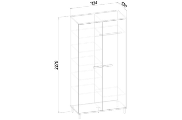 Шкаф двухстворчатый COLLEGE
