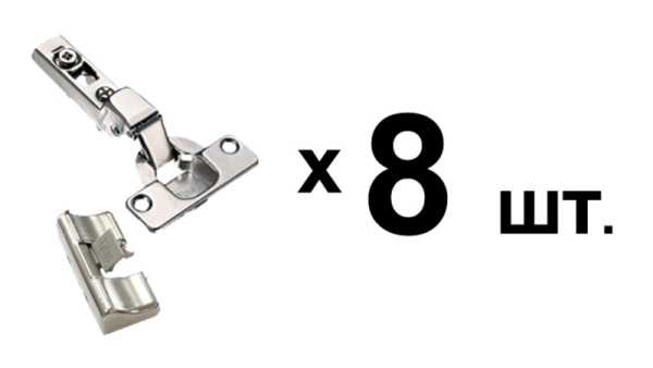 Комплект из 8-ми доводчиков с петлей Металл