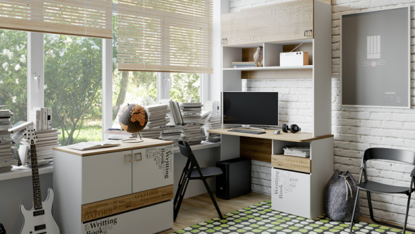 Набор детской мебели «Оксфорд» №4 Ривьера, Белый с рисунком