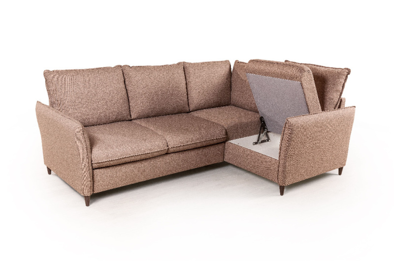 Ханс диван-кровать угловой рогожка коричневый