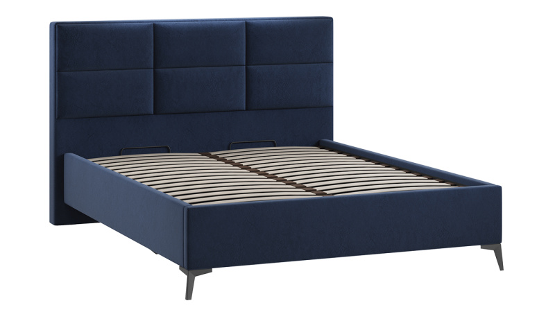 Кровать с ПМ «Делана»  (с подъемным механизмом) Микровелюр Wellmart Blue