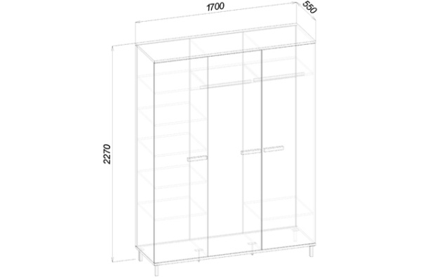 Шкаф трехстворчатый COLLEGE