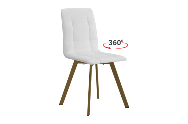 Стул Мартин Т2П снег (экокожа)/золото