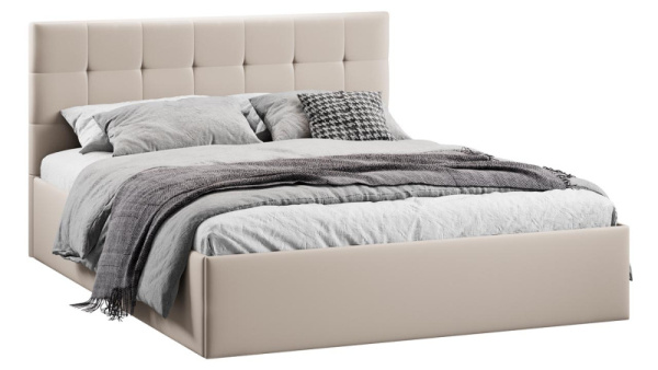 Кровать с ПМ «Джоли» Тип 1 (с подъемным механизмом) без заглушины Велюр Confetti Cream