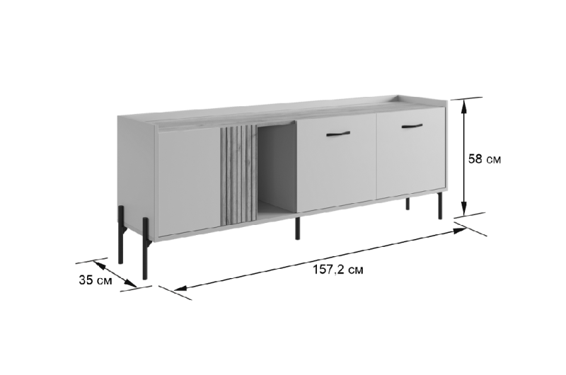 Гостиная "Доминика К1" (1572х350х2060) кашемир/дуб крафт золотой