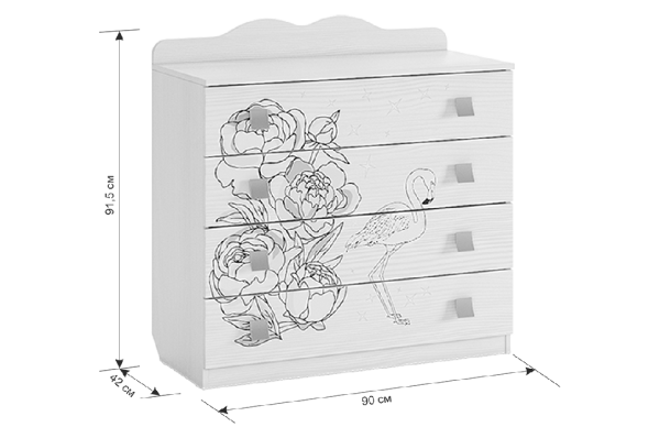 Фэнтези Комод белый рамух