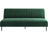 Баккара диван-кровать трехместный прямой без подлокотников, бархат зеленый 19
