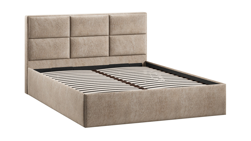 Кровать с ПМ «Стелла» Тип 1 (с подъемным механизмом) Микровелюр Wellmart Dark Beige