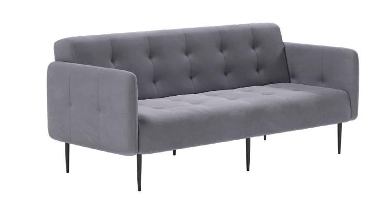 Монако диван-кровать прямой с подлокотниками, трехместный, бархат 03