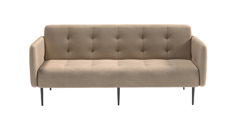 Монако диван-кровать прямой с подлокотниками, трехместный, бархат бежевый 5