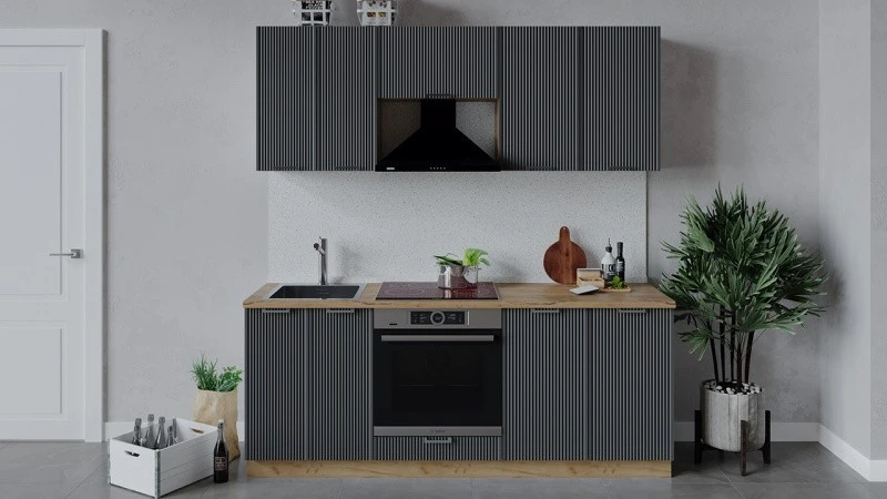 Кухонный гарнитур «Кимберли» длиной 200 см со шкафом НБ